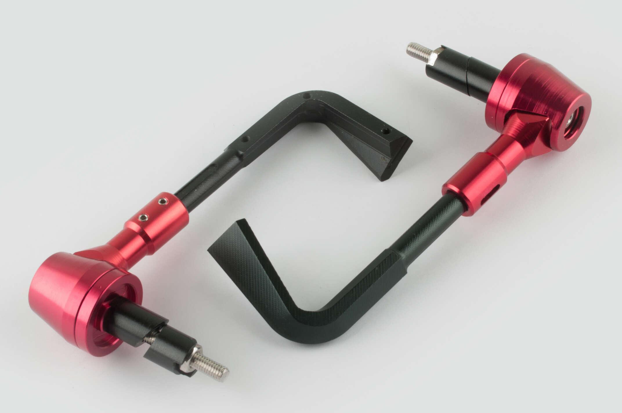 Отбойники руля (пара) с креплениями под защиту рук (красные) RIDE IT