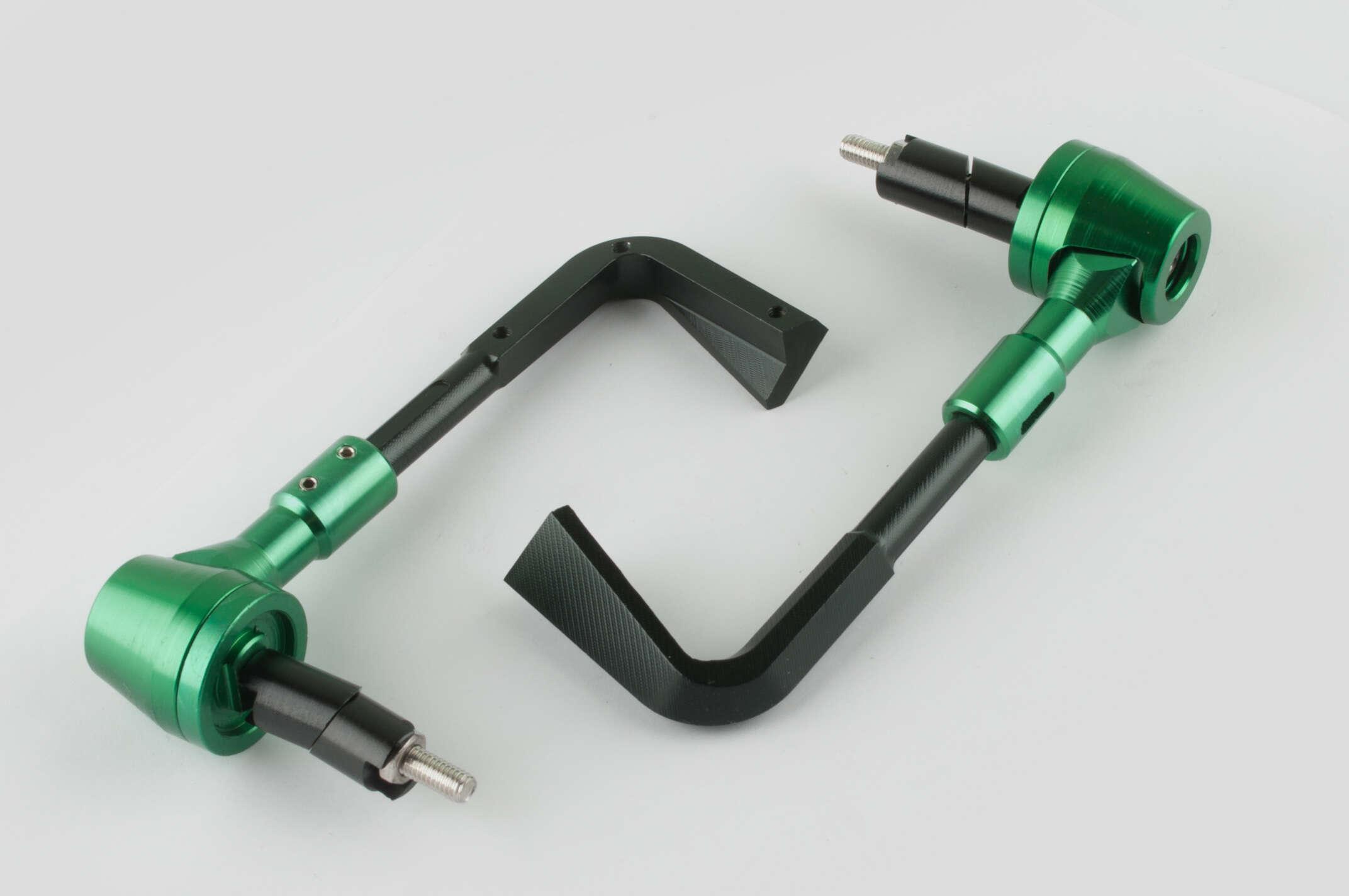 Отбойники руля (пара) с креплениями под защиту рук (зеленые) RIDE IT