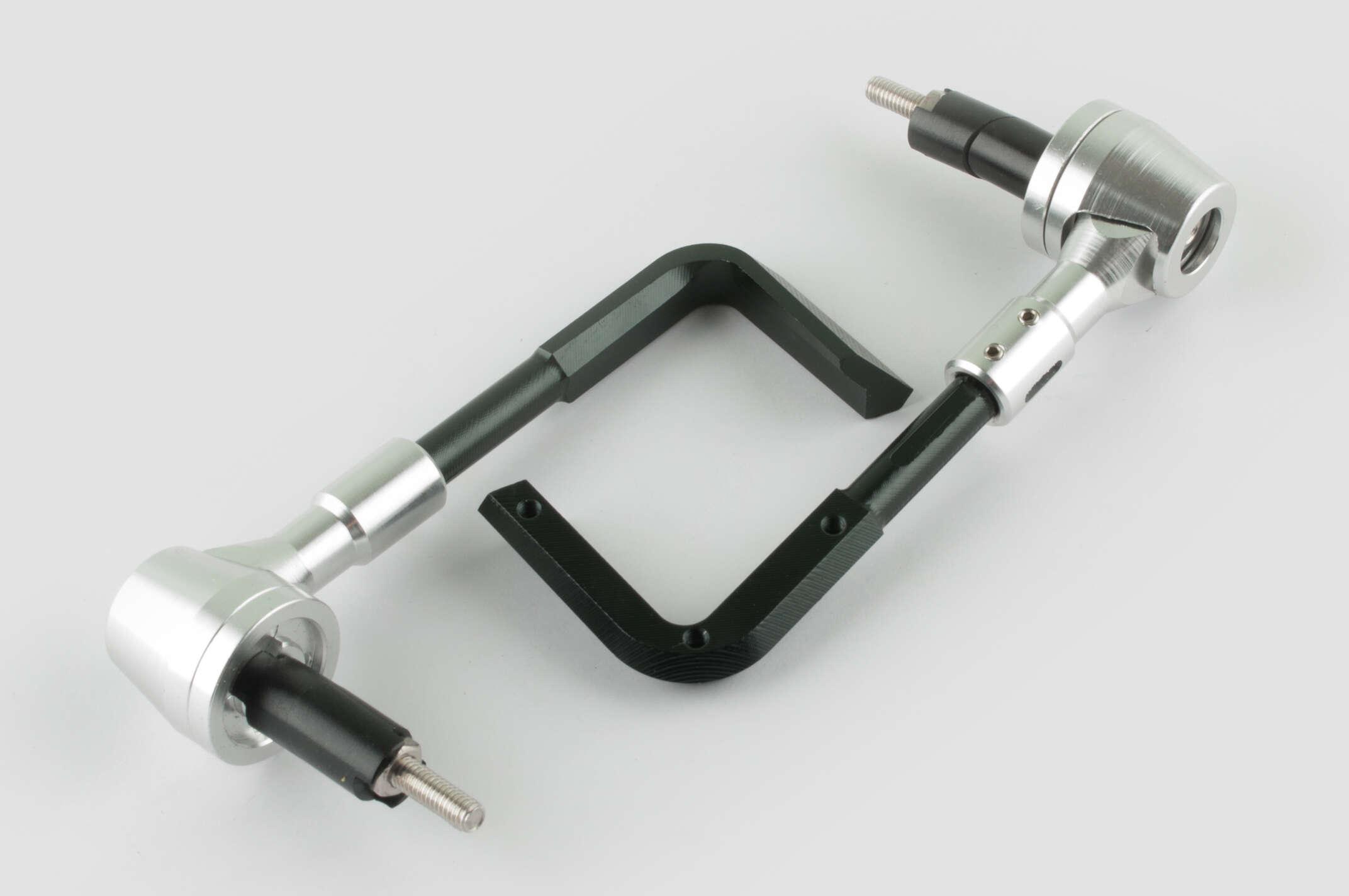 Отбойники руля (пара) с креплениями под защиту рук (серебристые) RIDE IT