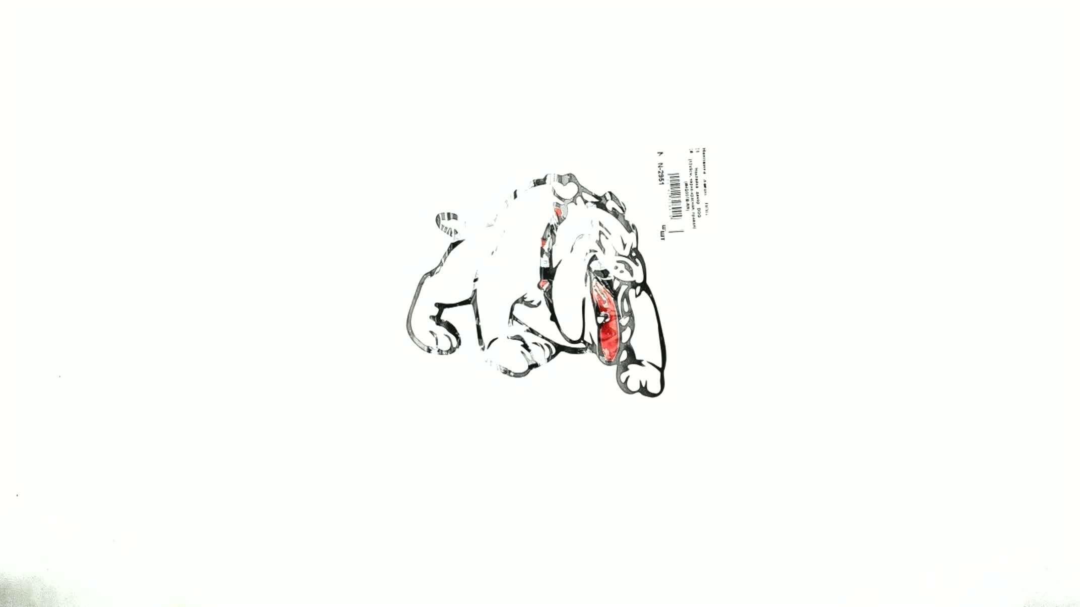 Наклейка декор DOG (12x9cм, черно-красная, правая) (#HQ007B-RR)