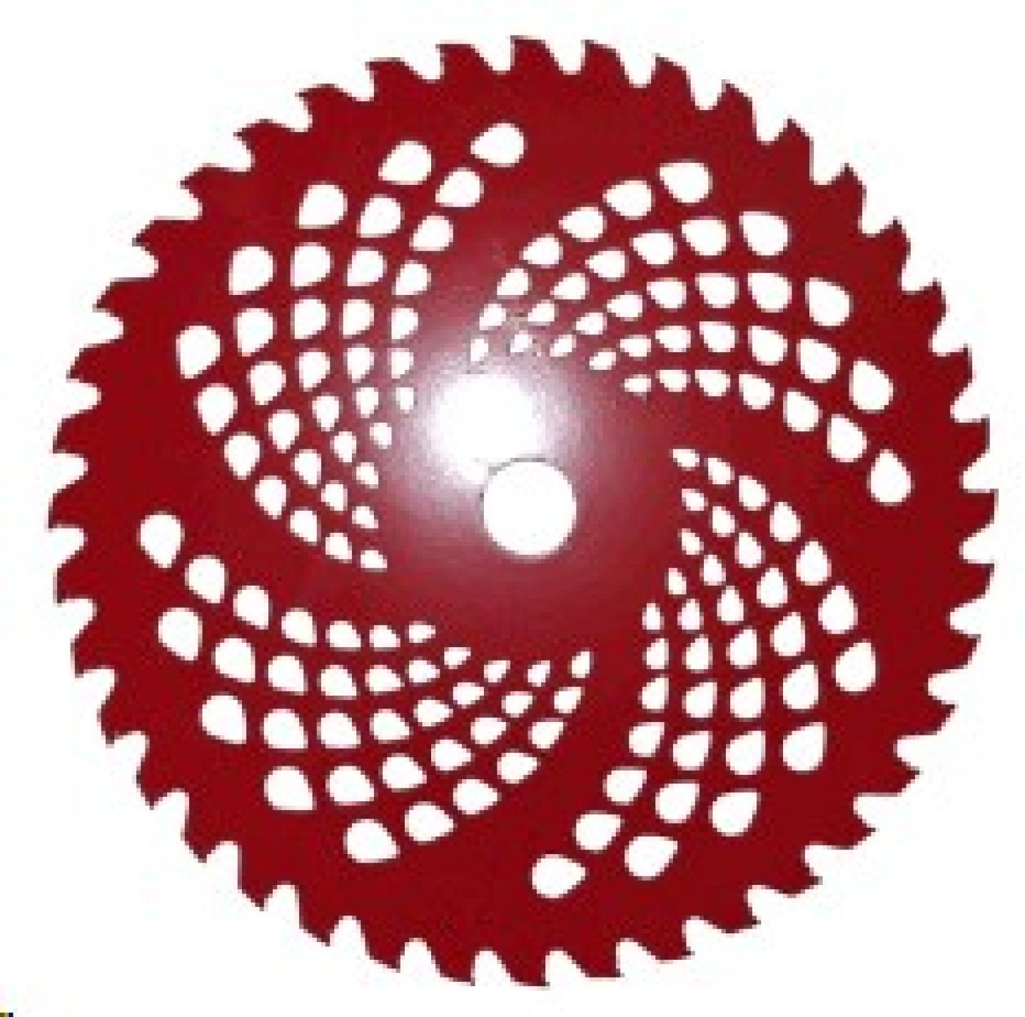 Ніж мотокоси 40T (Ø255/25.4 mm) (переможні зубці) (червоний) тип 2 SVET-2