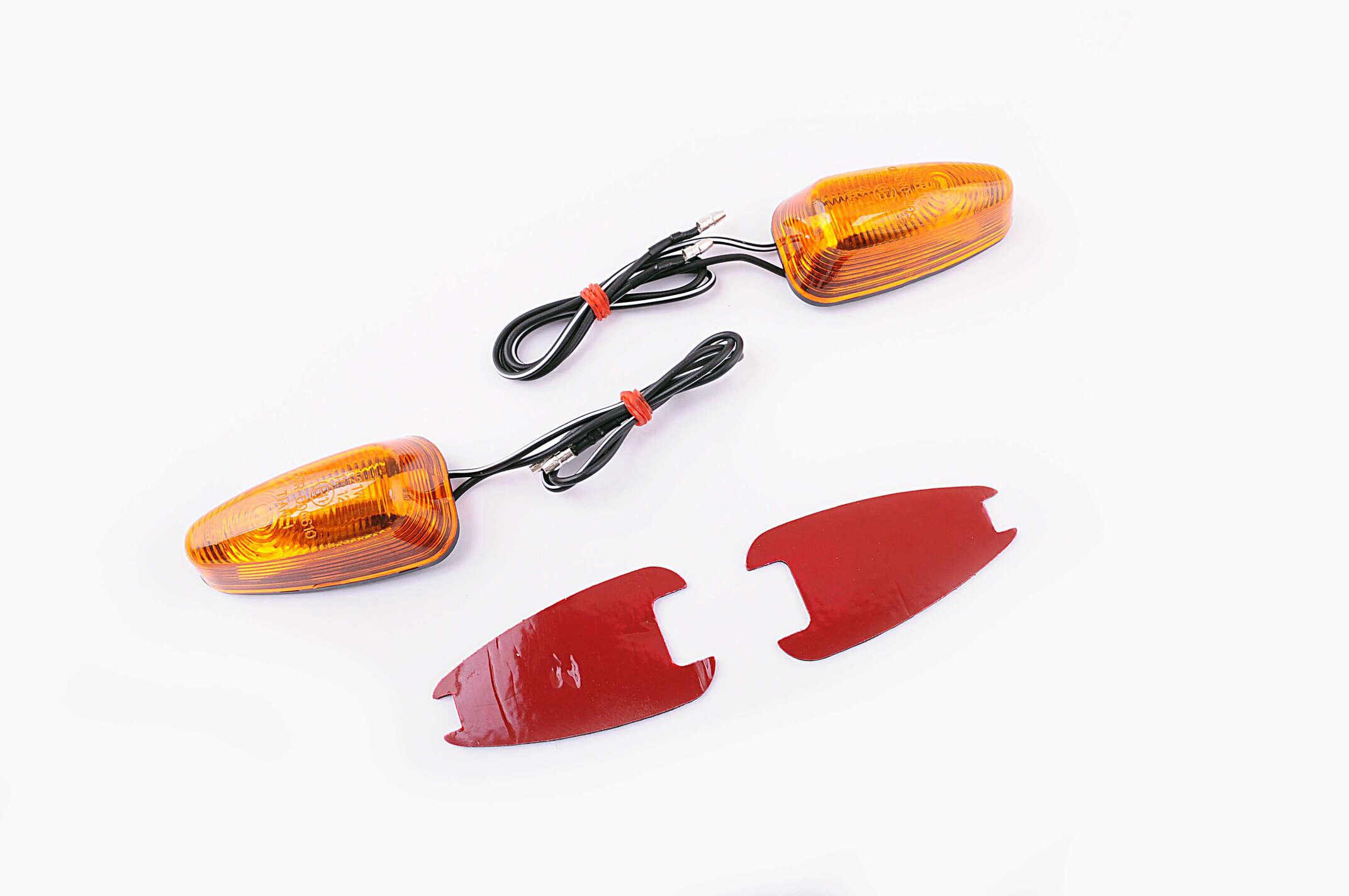 Повороты мини (пара) каплевидные (самоклеющиеся, желтое стекло) E-MARKED