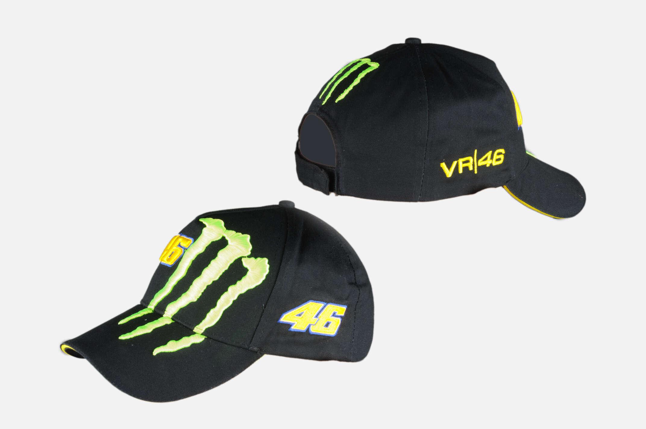 Бейсболка 46 VALENTINO ROSSI AND MONSTER ENERGY (чорна, 100% бавовна) (mod:1)