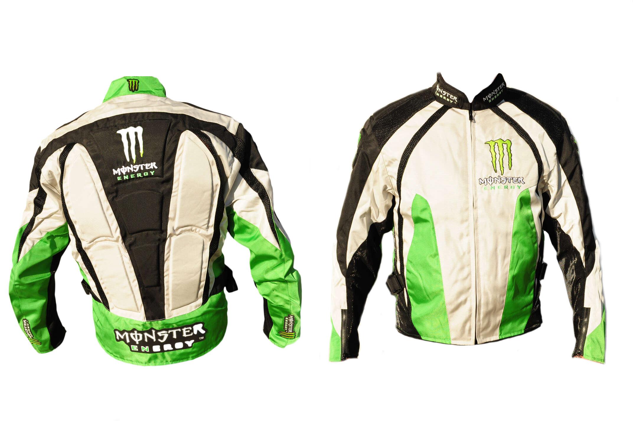 Мотокуртка   MONSTER ENERGY   (текстиль) (mod:1, size:XXL, зеленая)