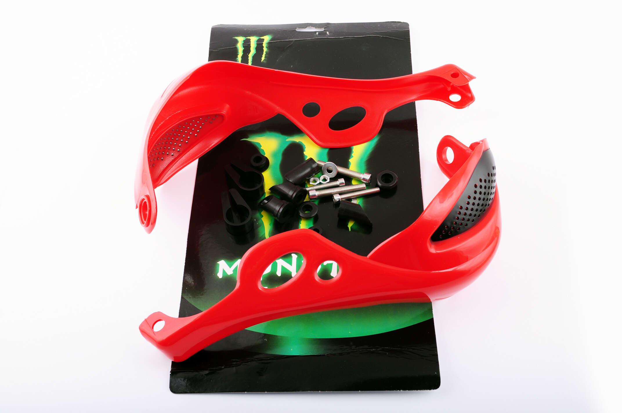 Защита рук на руль   (mod:1, MONSTER ENERGY, красные)   XJB