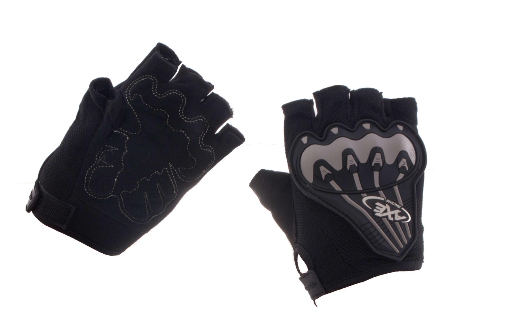 Велоперчатки (черно-грифель, size L) AXE