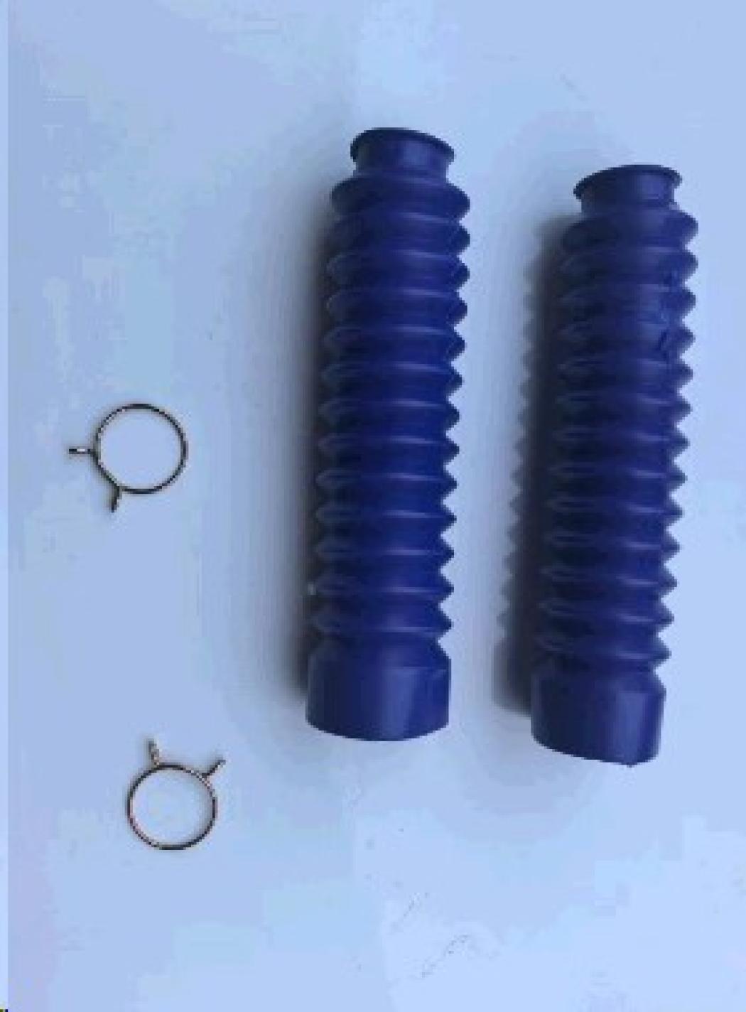 Гофры передней вилки (пара) универсальные L-220mm, d-30mm, D-50mm (синие) MANLE