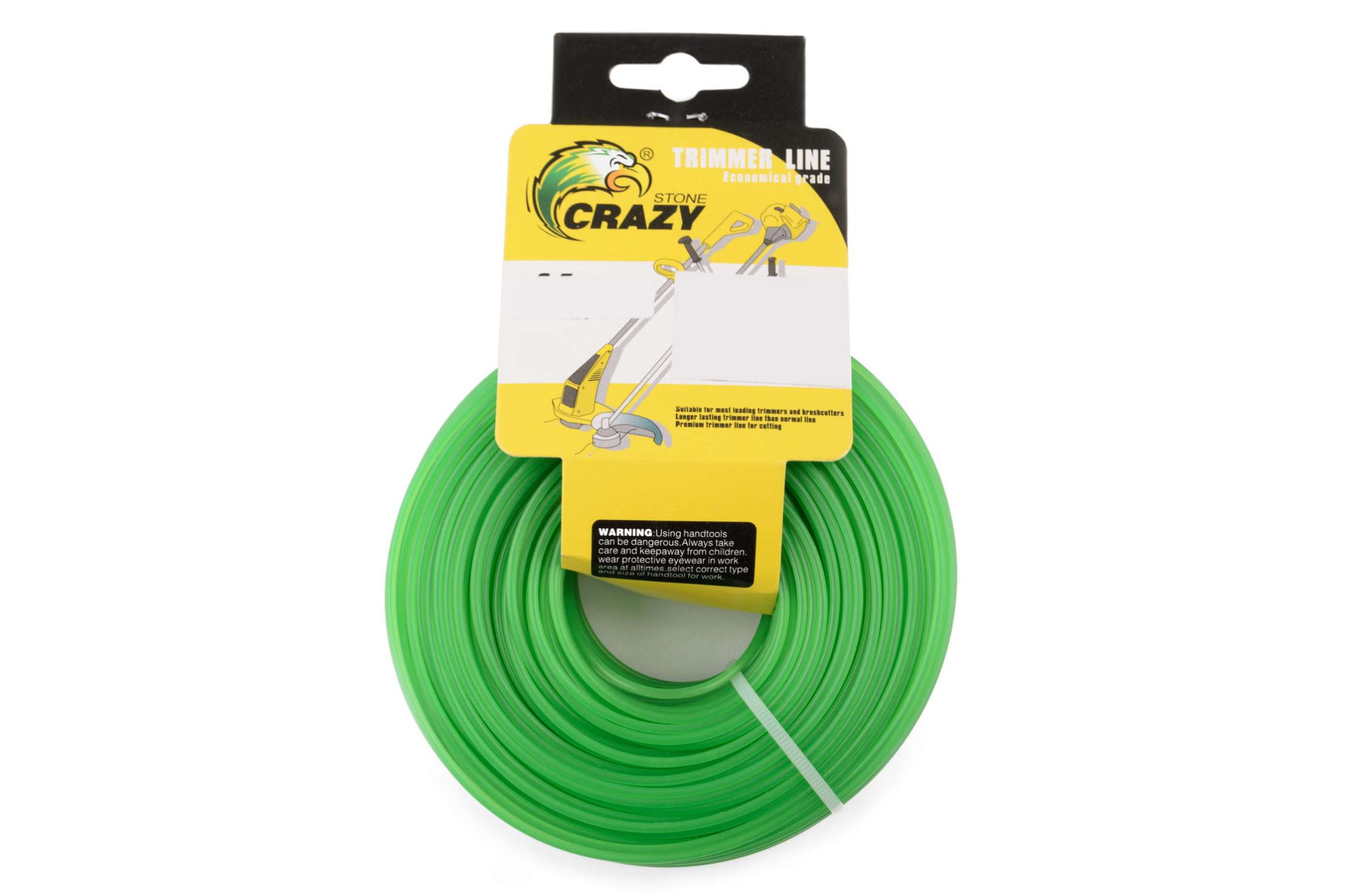 Леска мотокосы Ø2,4mm, 15 метров (круглая, зеленая) ZHGT