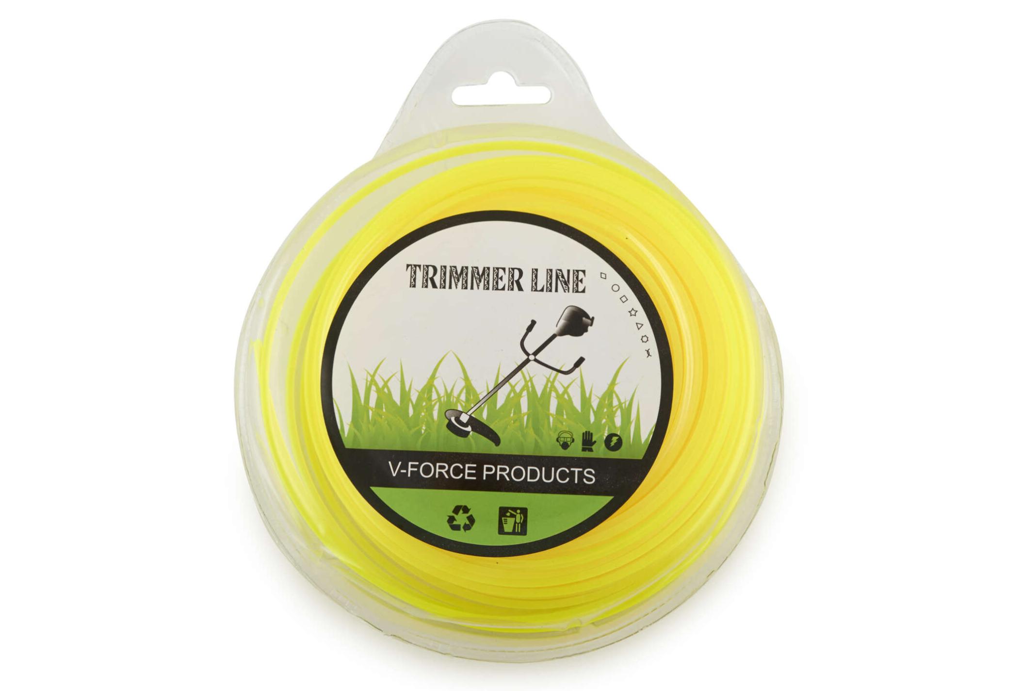 Леска мотокосы Ø2,4mm, 60 метров (звезда, желтая) YLA