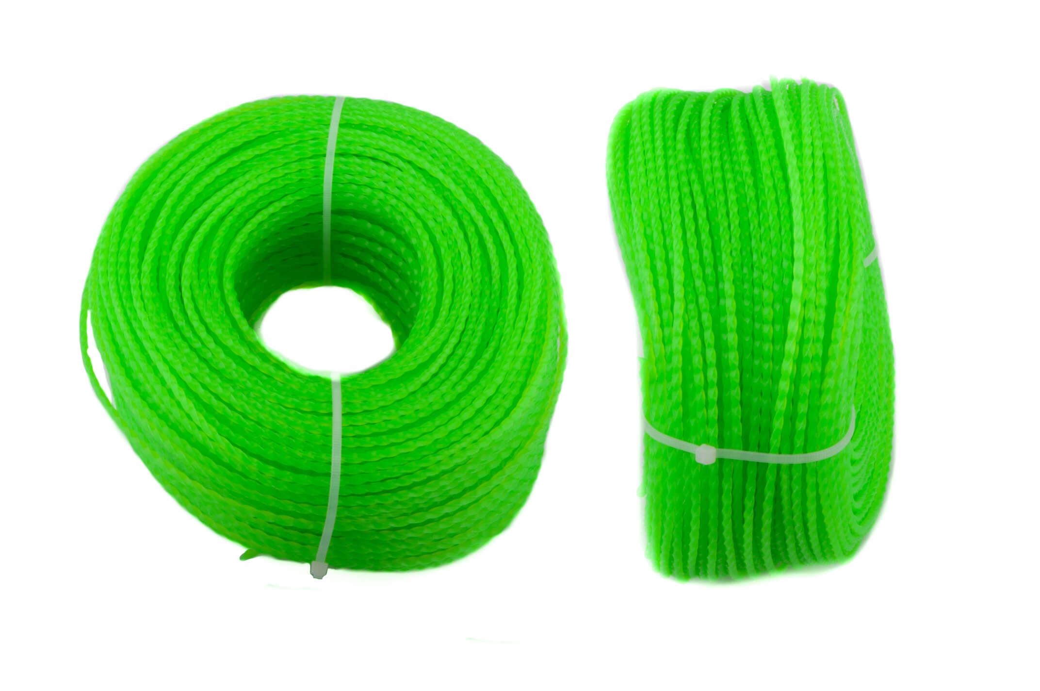 Леска мотокосы Ø2,7mm, 100 метров (косичка, зеленая) BEST