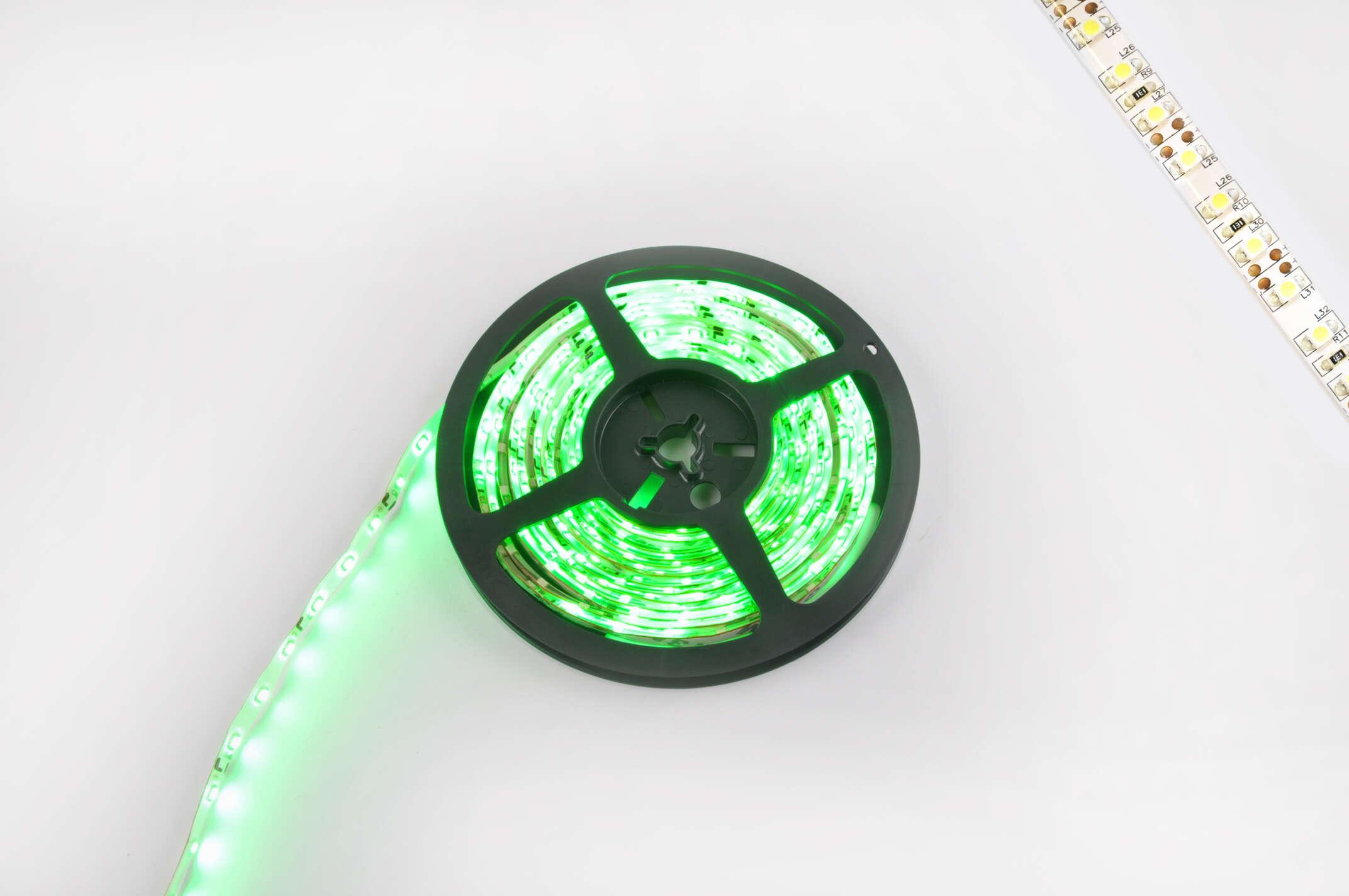 Лента светодиодная SMD 3528 (зеленая, влагостойкая, 60 крист/1м, бухта 5м)