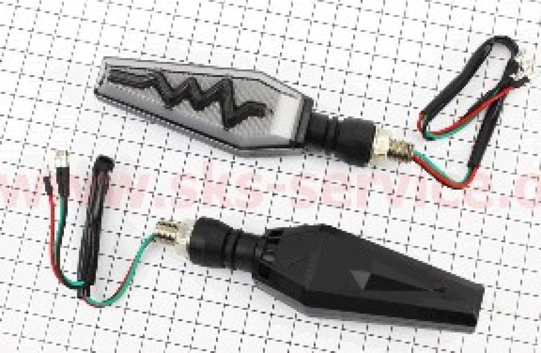 Поворот діодний на гнучкій ніжці + стоп сигнал/габарит LED ЧОЛОВІК тип 1секвентальний, 2шт