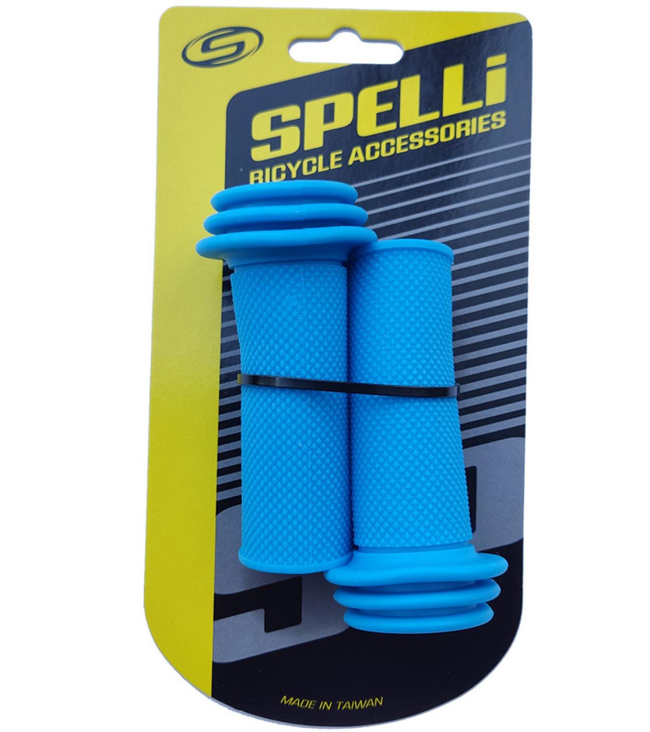 Гріпси (кермо) дитячі сині прямі з упором гумові довжина 90 мм Spelli SBG-688 BD