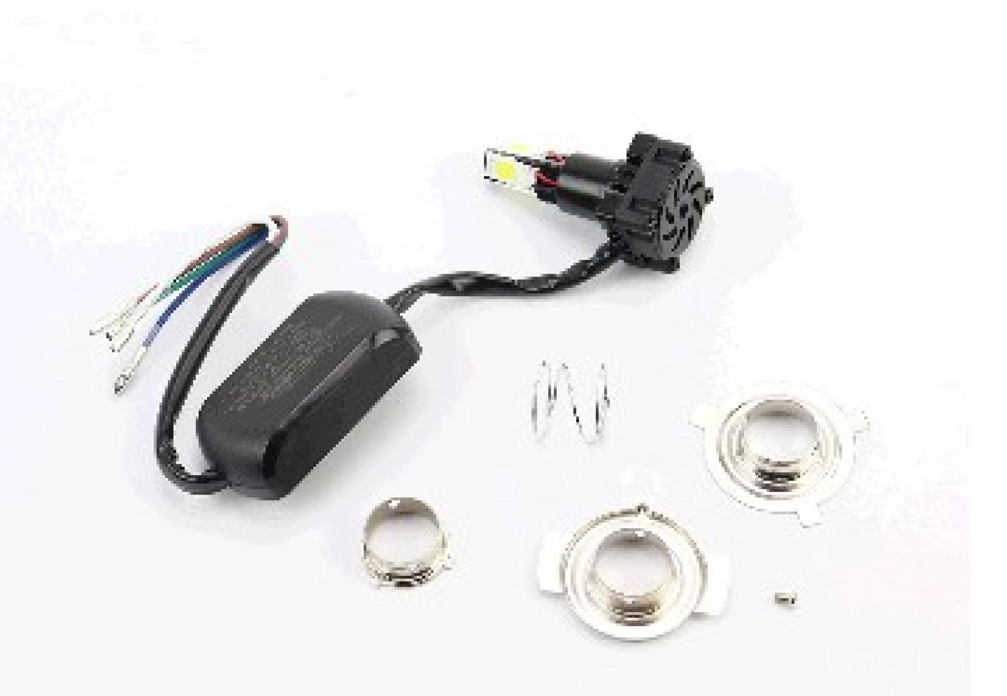 LED-4 SUPER універсальна діодна лампа (фара) (комплект різних кріплень), зі стабілізатором 3000LM/20W-40W
