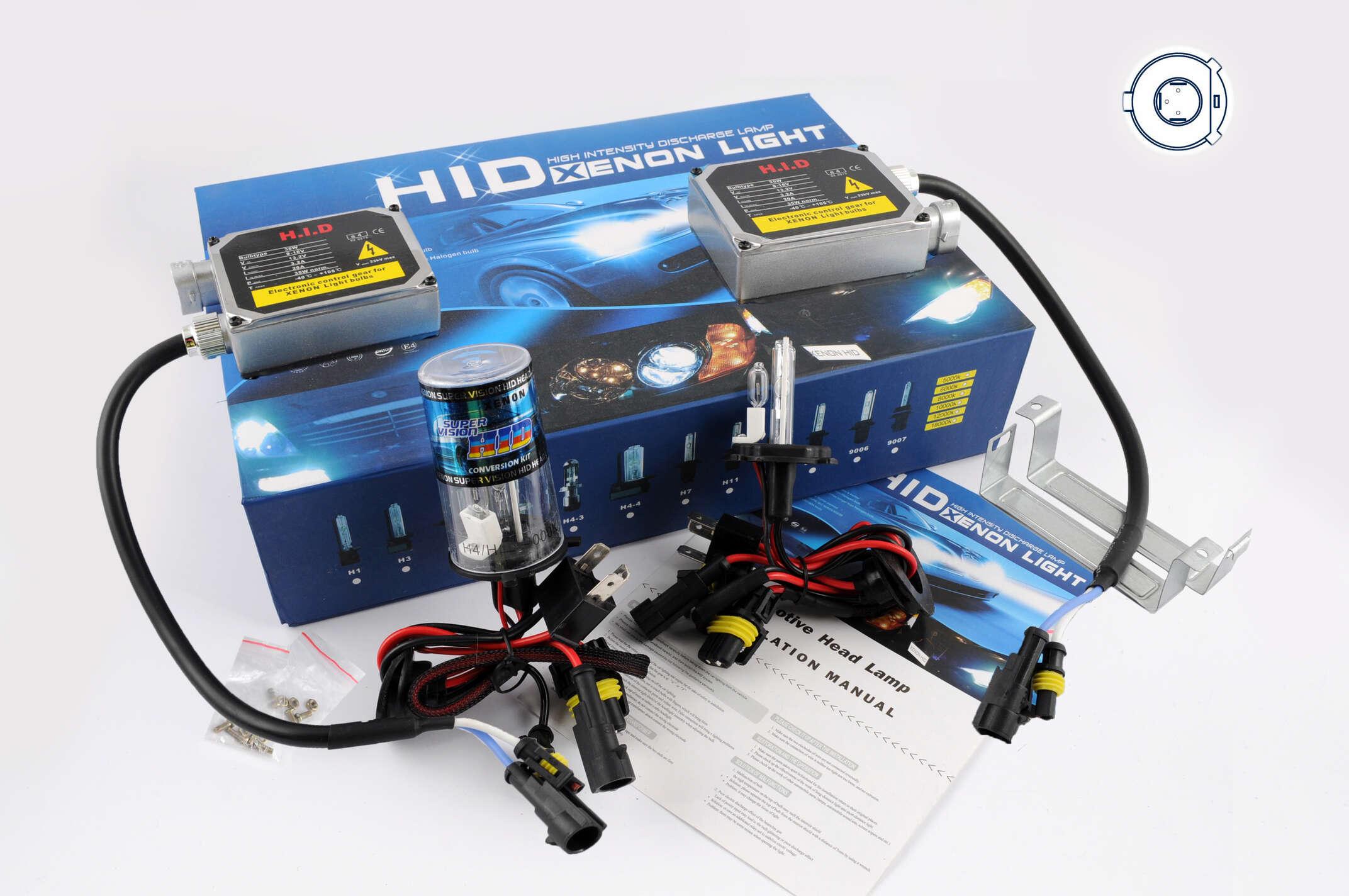Ксенон (авто) H4 DC 8000K 35W (+галоген) (арт:53)